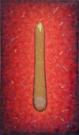 wulst-lingam, acryl auf leinwand, 100 cm x 160 cm